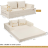 06 Luxury Corduroy Convertible Floor Sofa Bed – 3-in-1 Foldable Lounge Couch with Pillows (Space Saving Design)