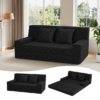 Queen Size Corduroy Convertible Sofa Bed – 2-in-1 Foldable Floor Couch with Pillow & High Density Foam