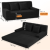 Queen Size Corduroy Convertible Sofa Bed – 2-in-1 Foldable Floor Couch with Pillow & High Density Foam