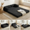 17 5-in-1 Convertible Tri-Fold Sofa Bed – Corduroy Boneless Couch with Removable Cover & Armrests