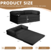 18 5-in-1 Convertible Tri-Fold Sofa Bed – Corduroy Boneless Couch with Removable Cover & Armrests