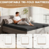 19 5-in-1 Convertible Tri-Fold Sofa Bed – Corduroy Boneless Couch with Removable Cover & Armrests