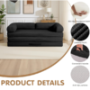 20 5-in-1 Convertible Tri-Fold Sofa Bed – Corduroy Boneless Couch with Removable Cover & Armrests
