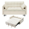 21 Modern Velvet Convertible Sofa Bed with Adjustable Backrest – 3-in-1 Reclining Loveseat for Small Spaces