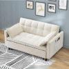 22 Modern Velvet Convertible Sofa Bed with Adjustable Backrest – 3-in-1 Reclining Loveseat for Small Spaces