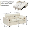 24 Modern Velvet Convertible Sofa Bed with Adjustable Backrest – 3-in-1 Reclining Loveseat for Small Spaces