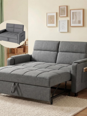 26 3-in-1 Convertible Sleeper Sofa Chair Bed – Adjustable Pull-Out Loveseat with High Density Foam