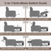 3-in-1 Convertible Sleeper Sofa Chair Bed – Adjustable Pull-Out Loveseat with High Density Foam