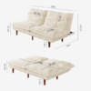 4-in-1 Convertible Futon Sofa Bed – Corduroy Loveseat with Adjustable Backrest & Thick Cushion