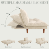 4-in-1 Convertible Futon Sofa Bed – Corduroy Loveseat with Adjustable Backrest & Thick Cushion