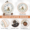Vintage Silent Analog Table Clock – Classic Decorative Metal Desk Clock for Bedroom & Home Décor
