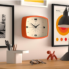 44 Modern Nordic Wooden Wall Clock – Silent Minimalist Home Décor Clock for Living Room & Bedroom