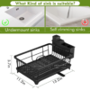 Compact Space-Saving Dish Drying Rack with Drain Spout – Rust Resistant Kitchen Counter Organizer