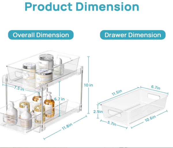 54 4-Piece Clear Pantry Organizer Bin Set – Stackable Kitchen Storage Containers with Built-In Handles