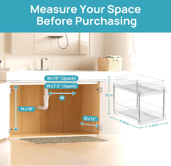 55 4-Piece Clear Pantry Organizer Bin Set – Stackable Kitchen Storage Containers with Built-In Handles