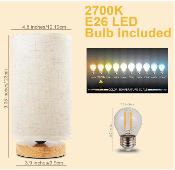 58 Modern Minimalist Bedside Table Lamp – Cozy Warm Light Nightstand Lamp for Bedroom & Home Décor