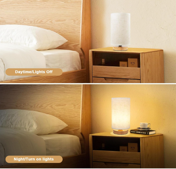 60 Modern Minimalist Bedside Table Lamp – Cozy Warm Light Nightstand Lamp for Bedroom & Home Décor
